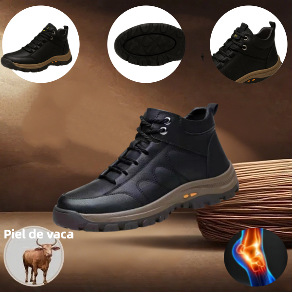 ⏰Oferta por tiempo limitado🎉Zapatos de piel de becerro para hombre, cosidos a mano en Australia - totalmente correctivos, fáciles de poner y quitar🐂 Impermeables y antideslizantes