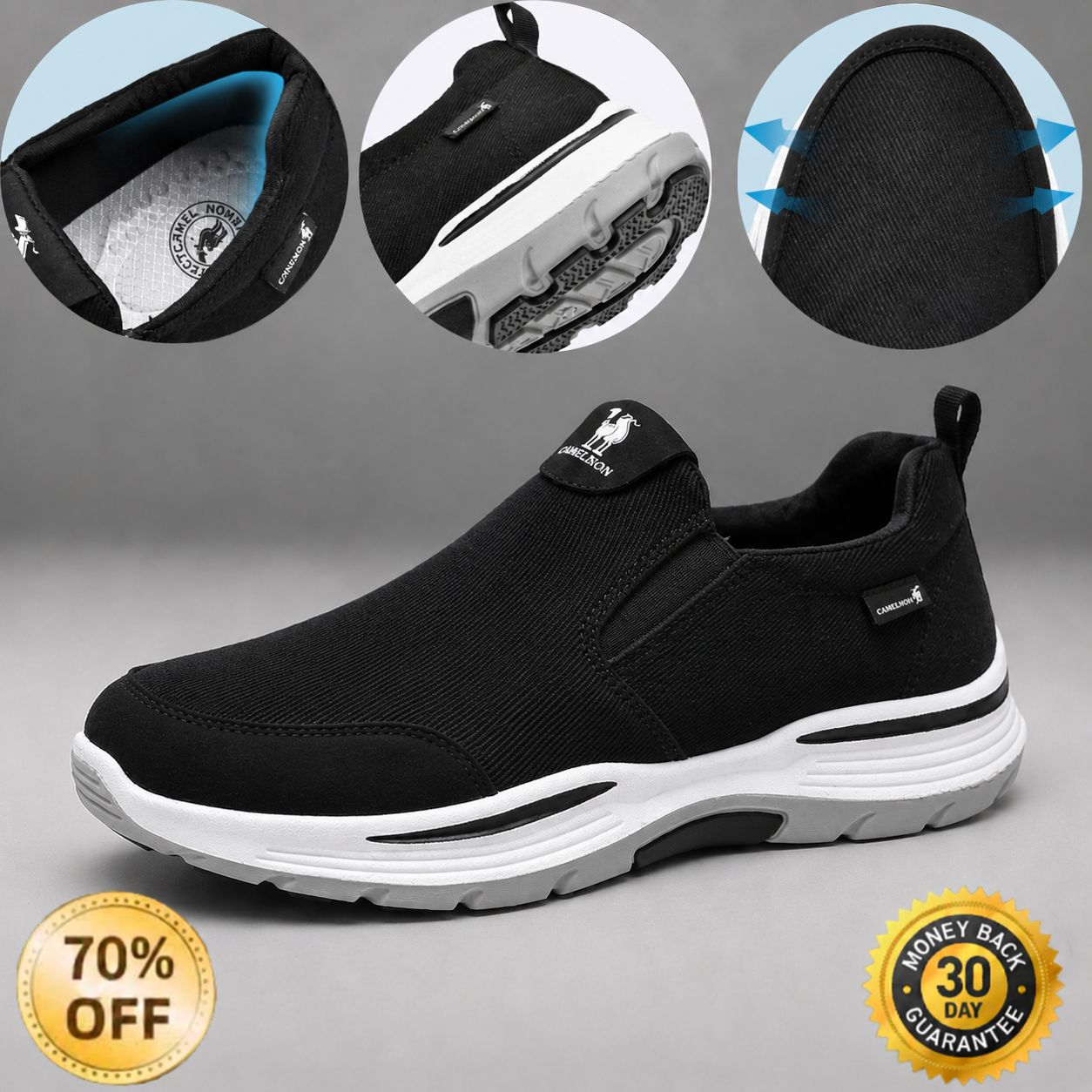 🔥 Zapatos ortopédicos australianos para hombre, hechos a mano 👞 Alivio inteligente del dolor, fáciles de poner y quitar ✅ Impermeables y antideslizantes - Amplia gama de tallas