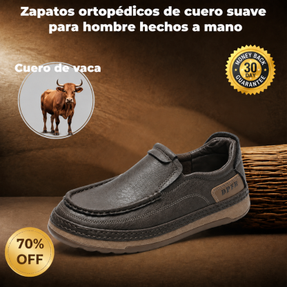 🔥 Zapatos ortopédicos australianos para hombre, hechos a mano 👞 Alivio inteligente del dolor, fáciles de poner y quitar ✅ Impermeables y antideslizantes - Amplia gama de tallas