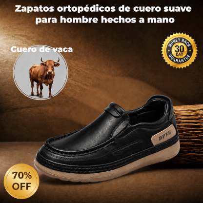 🔥 Zapatos ortopédicos australianos para hombre, hechos a mano 👞 Alivio inteligente del dolor, fáciles de poner y quitar ✅ Impermeables y antideslizantes - Amplia gama de tallas