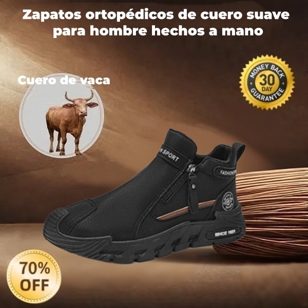 🐂 Zapatos de piel de becerro para hombre, fabricados en Australia 👞 Cosidos a mano, fáciles de poner y quitar ✅ Soporte para el arco, impermeables y antideslizantes: para caminar cómodamente