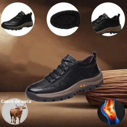 ¡30% de descuento hoy, no te lo pierdas! 🐂 Zapatos ortopédicos para hombre, hechos de auténtica piel de vaca australiana 👞 cosidos a mano ✅ soporte de arco para caminar cómodamente