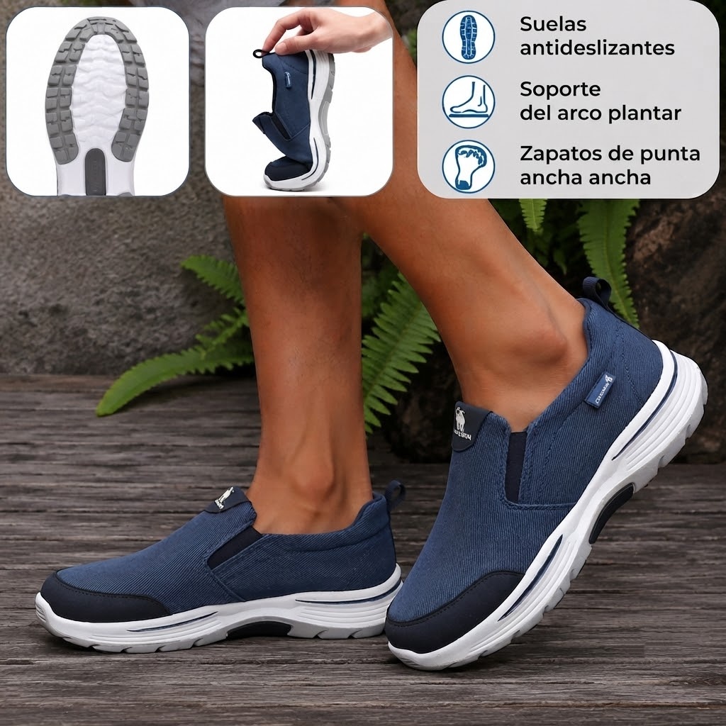 🔥 Zapatos ortopédicos australianos para hombre, hechos a mano 👞 Alivio inteligente del dolor, fáciles de poner y quitar ✅ Impermeables y antideslizantes - Amplia gama de tallas