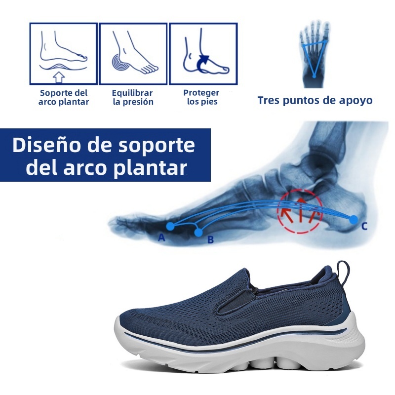 🔥Zapatillas ortopédicas de diseño ergonómico⏰ Zapatillas de malla ligeras y transpirables👞 Amplia gama de tallas: Camina con confianza