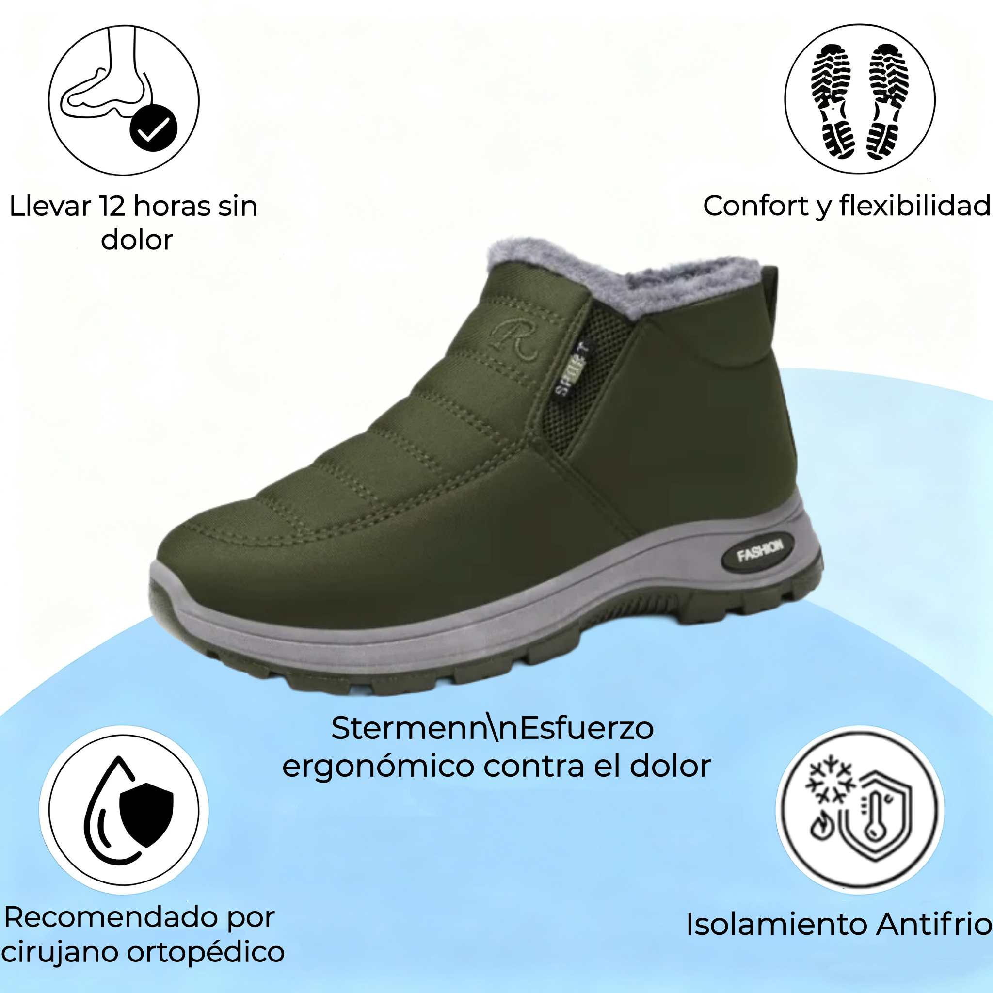 🔥Marca de lujo australiana⏰ Elaboradas con piel nobuk - Calzado ortopédico de invierno con diseño ergonómico🦶 - Alivian el dolor de pies - Impermeables y antideslizantes