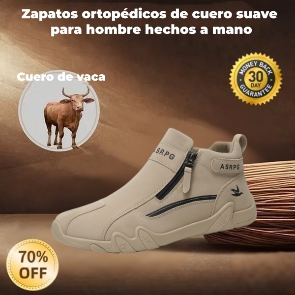 ⏰30% de descuento por tiempo limitado🔥 Zapatos de cuero cosidos a mano en Australia 👞 Fáciles de poner y quitar ✅ Soporte de arco para aliviar el dolor - Impermeable y antideslizante