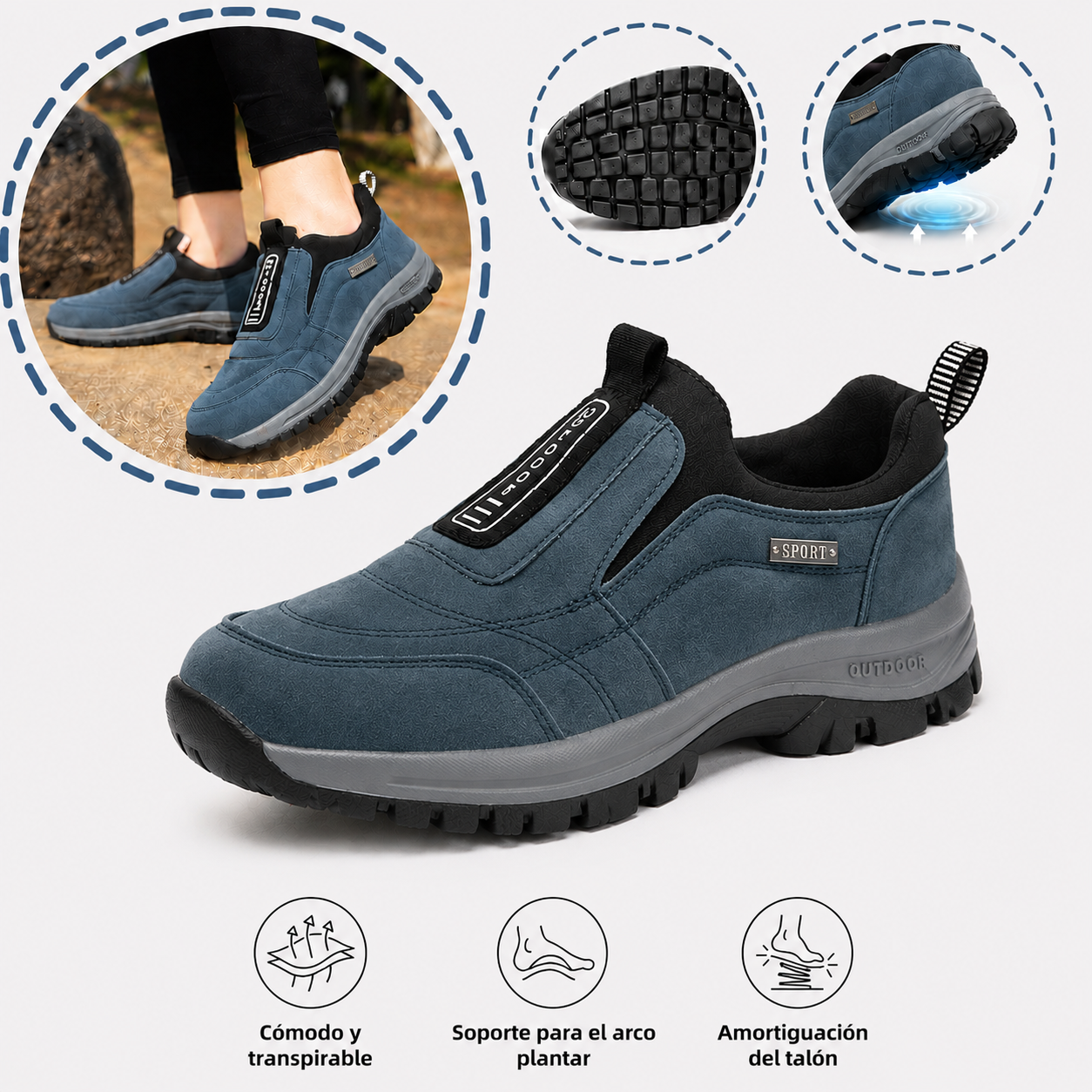 🔥 Zapatos ortopédicos para hombre hechos a mano en Australia 👞 Alivio inteligente del dolor, fáciles de poner y quitar ✅ Impermeables y antideslizantes - Disponibles en todas las tallas