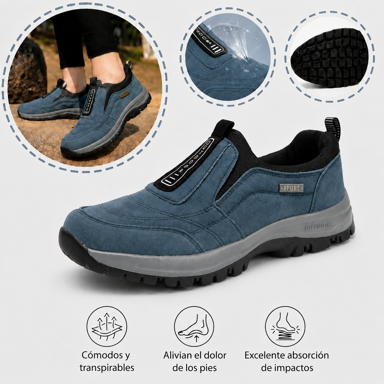 🔥 Zapatos ortopédicos para hombre hechos a mano en Australia 👞 Alivio inteligente del dolor, fáciles de poner y quitar ✅ Impermeables y antideslizantes - Disponibles en todas las tallas