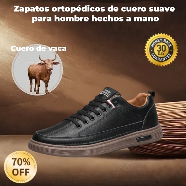 ⏰Compra uno y llévate otro gratis🔥 Zapatos ortopédicos para hombre, hechos a mano con auténtica piel de vaca australiana🐂 con soporte para el arco del pie✅Todas las tallas disponibles