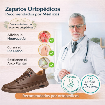 ⏰Compra uno y llévate otro gratis🔥 Zapatos ortopédicos para hombre, hechos a mano con auténtica piel de vaca australiana🐂 con soporte para el arco del pie✅Todas las tallas disponibles
