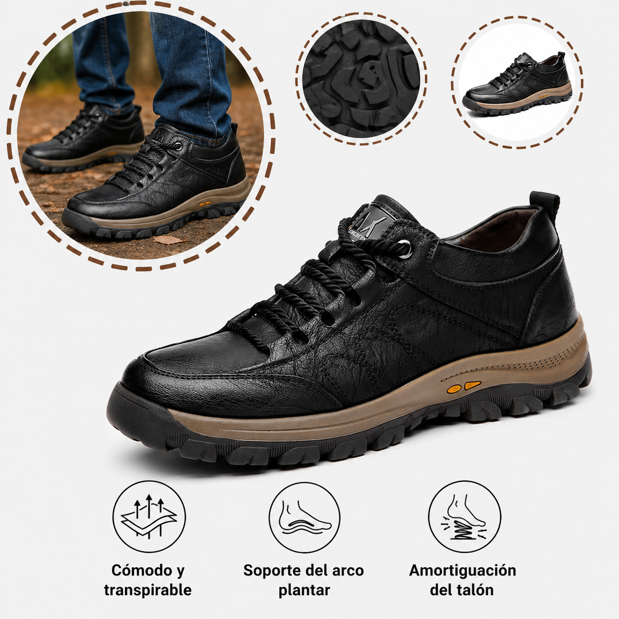🔥 Zapatos de piel de becerro para hombre, cosidos a mano en Australia 👞 Alivio inteligente del dolor impulsado por IA, fácil de poner y quitar ✅ Correctivo integral: impermeable y antideslizante