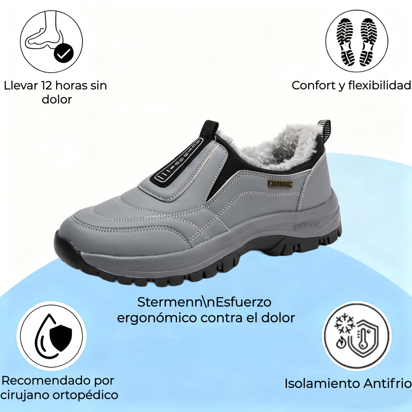 ❄️¡30% de descuento hoy! ¡No te lo pierdas! 🔥 - Zapatos ortopédicos de invierno de ante, suaves, cómodos y con gran soporte, de una marca australiana de lujo 🦶 - Alivian el dolor de pies