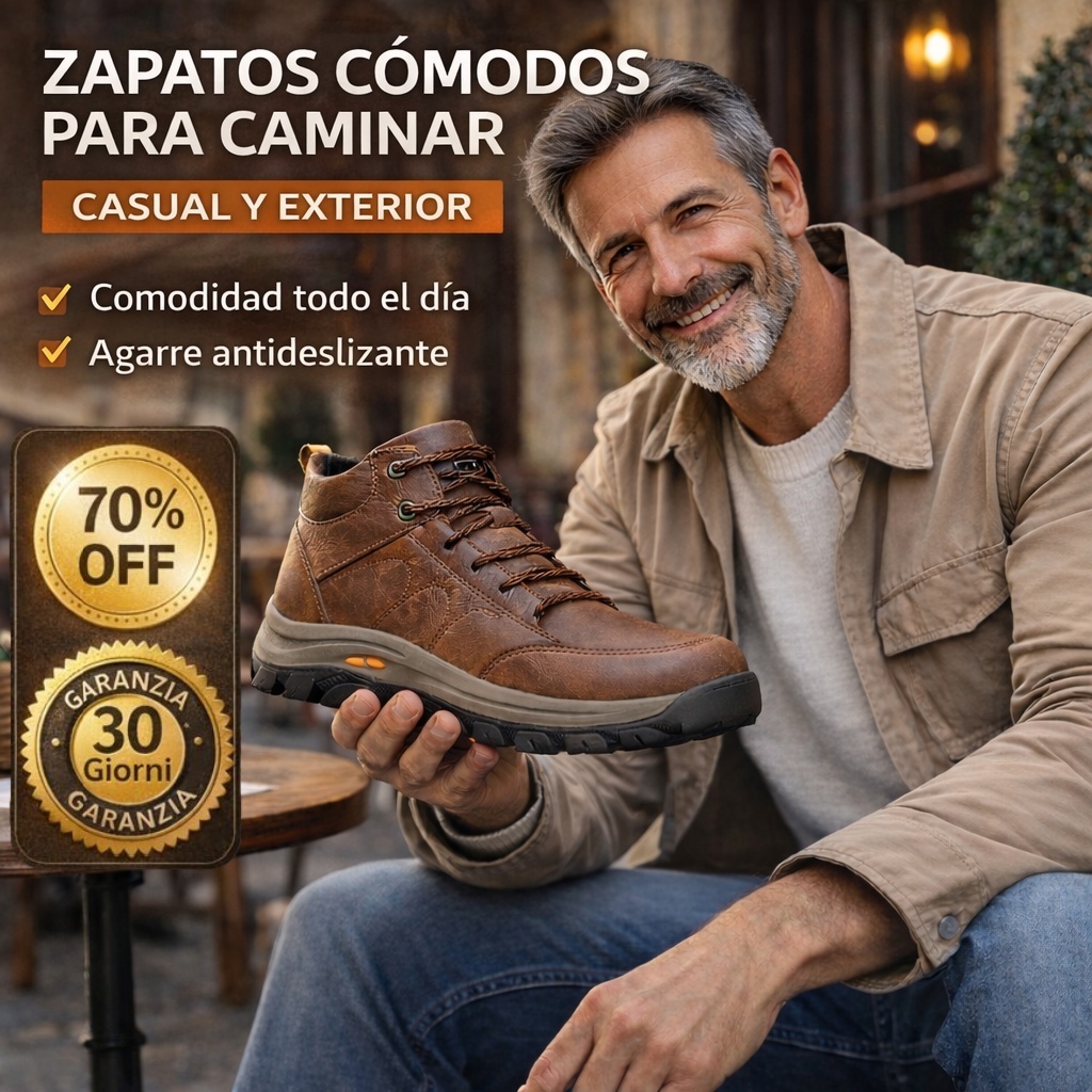 VIGOURR® – Zapatos de cuero genuino cosidos a mano, cómodos y antideslizantes que sostienen y corrigen naturalmente la postura del pie