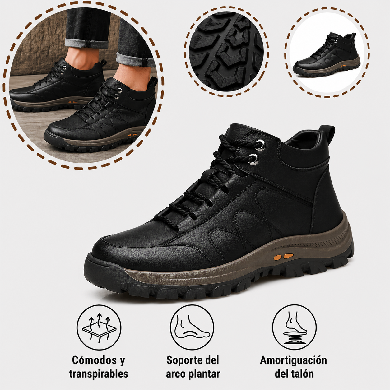 🔥Zapatos ortopédicos de diseño ergonómico⏰ Zapatos de piel ligeros y transpirables 👞 Amplia gama de tallas: camina con confianza