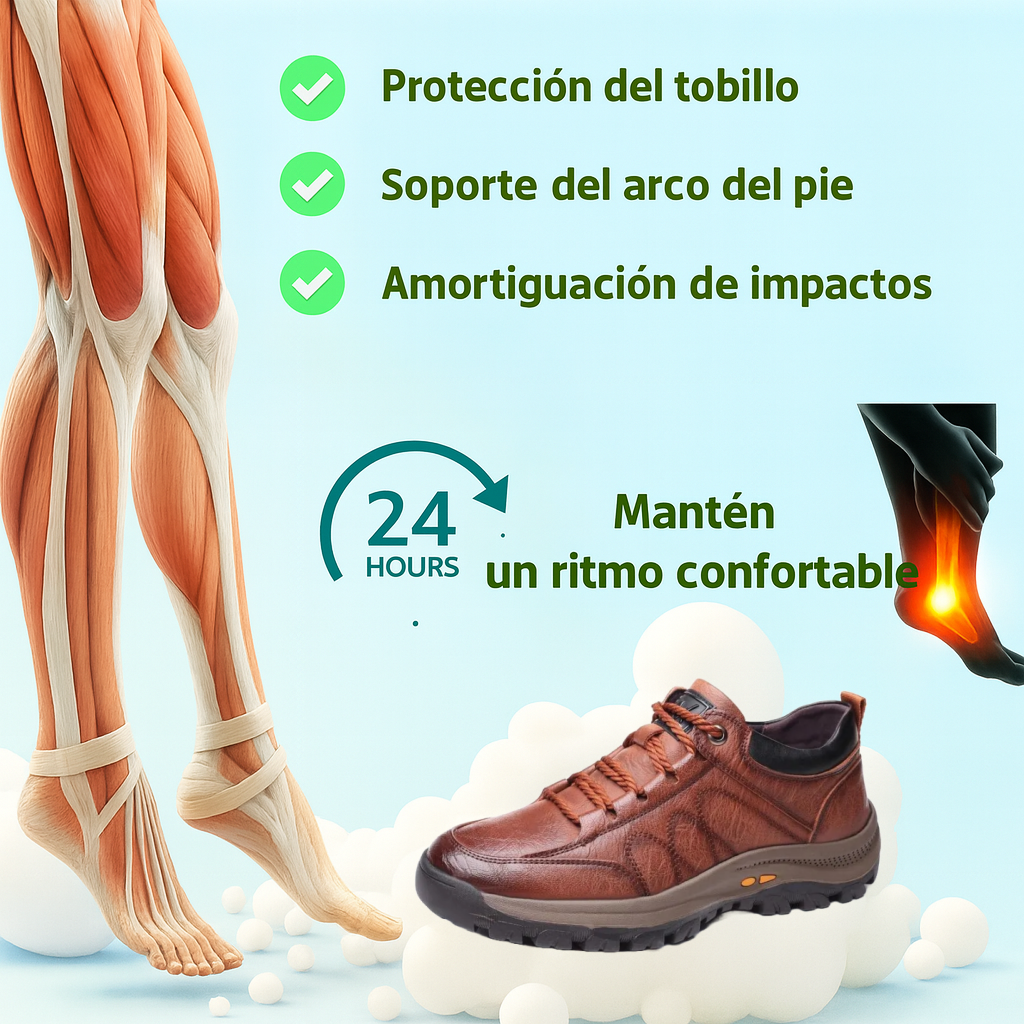 🔴 Zapatos de piel genuina italiana cosidos a mano ✅ Zapatos ortopédicos con AI + soporte de tobillo 🦶 ¡Apto para personas con problemas en los pies!