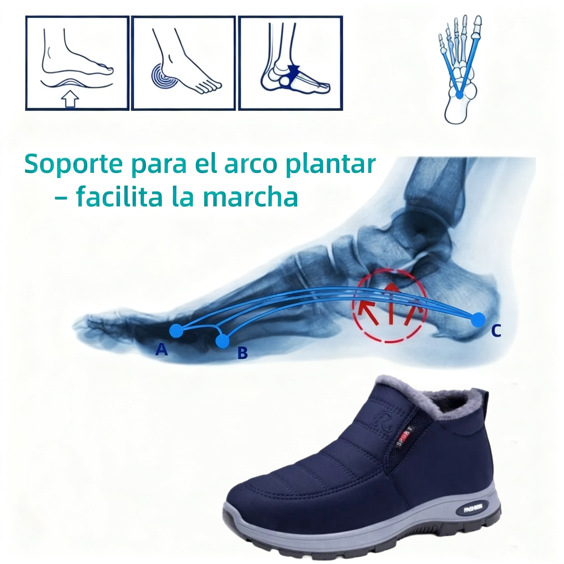🔥Marca de lujo australiana⏰ Elaboradas con piel nobuk - Calzado ortopédico de invierno con diseño ergonómico🦶 - Alivian el dolor de pies - Impermeables y antideslizantes