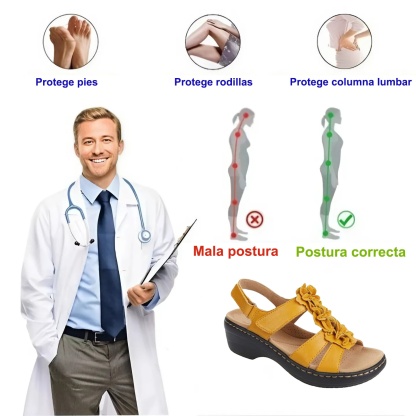 🎁 Oferta por tiempo limitado: 30% de descuento 🔴 Sandalias ajustables de tacón abierto con estampado floral 🦶 Elegantes e ideales para pies planos y para aliviar el dolor de talón ✅ Disponibles en varias tallas