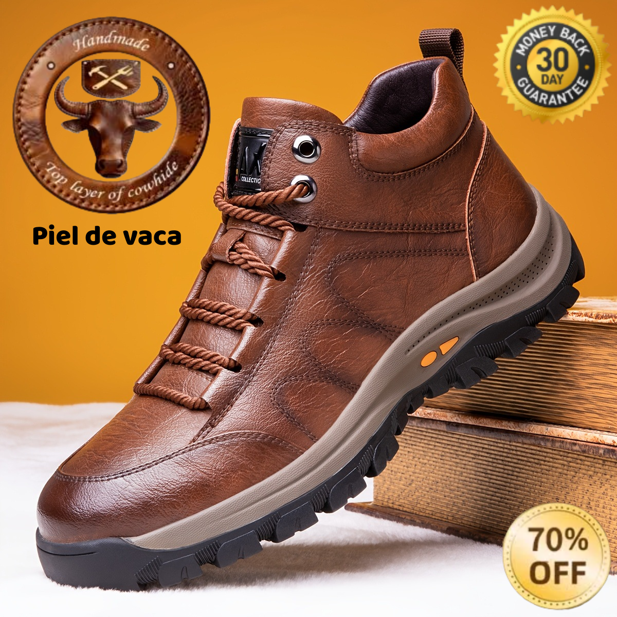 🐂 Zapatos de piel de becerro para hombre, cosidos a mano en Australia 👞 Alivio inteligente del dolor impulsado por IA, fácil de poner y quitar ✅ Correctivo integral: impermeable y antideslizante