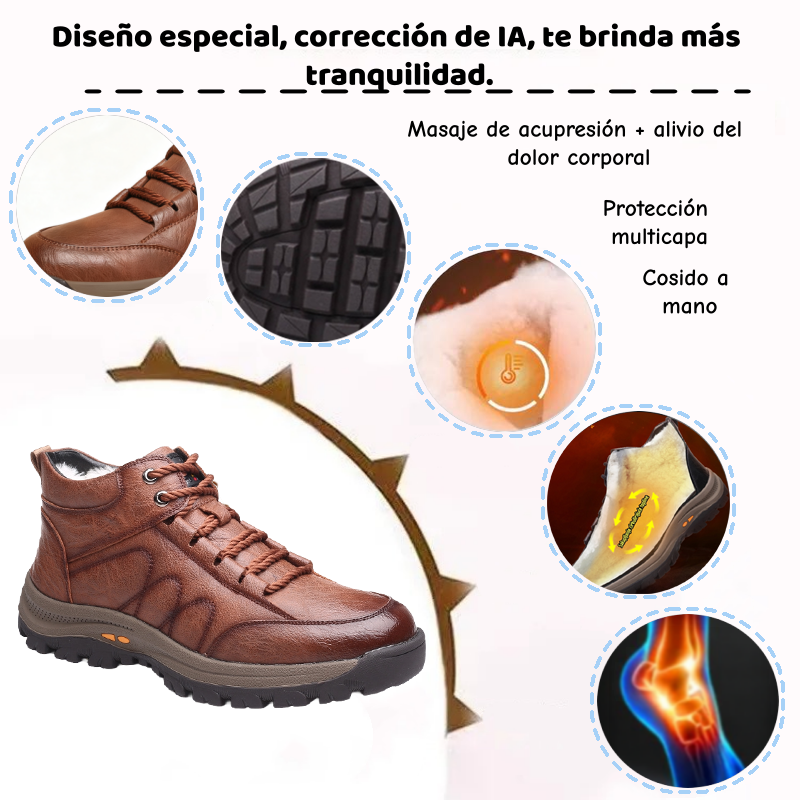 🐂 Zapatos de piel de becerro para hombre fabricados en Australia 👞 Cosidos a mano para ponerlos y quitarlos fácilmente ✅ Corrección inteligente con IA para aliviar el dolor: caminar cómodo