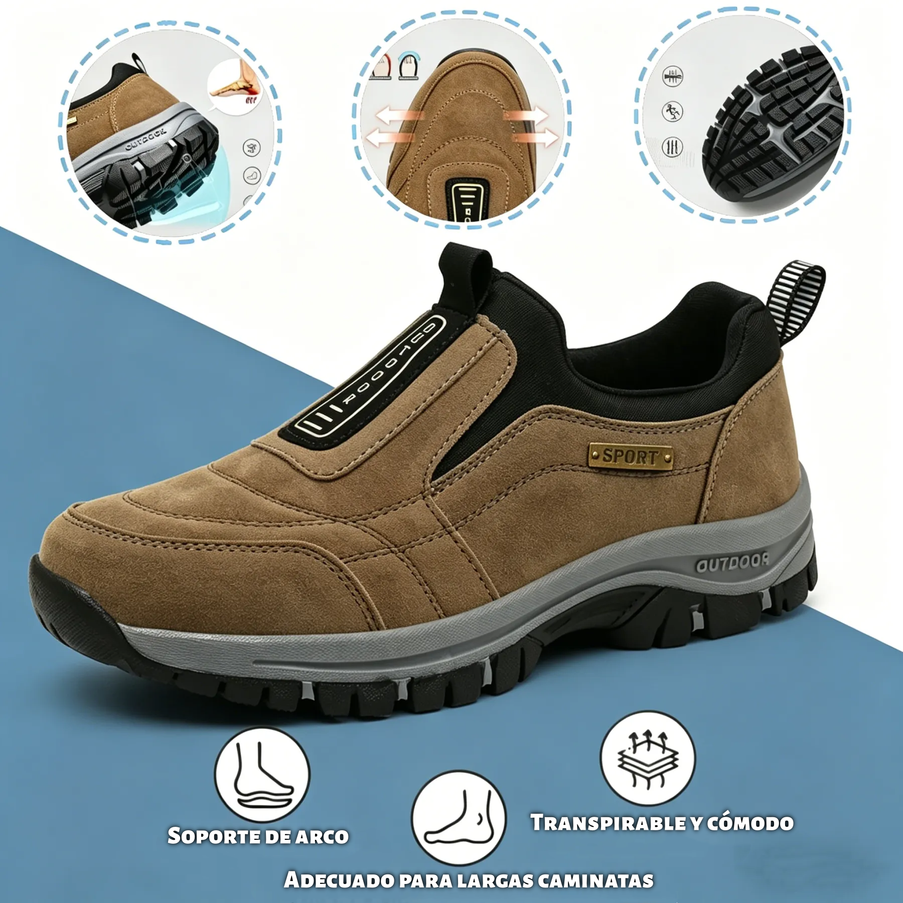 🔥 ¡30% de descuento hoy! ¡No te lo pierdas! ⏰ Zapatos ortopédicos de diseño ergonómico con soporte para el arco del pie. 👞 Disponibles en todas las tallas.