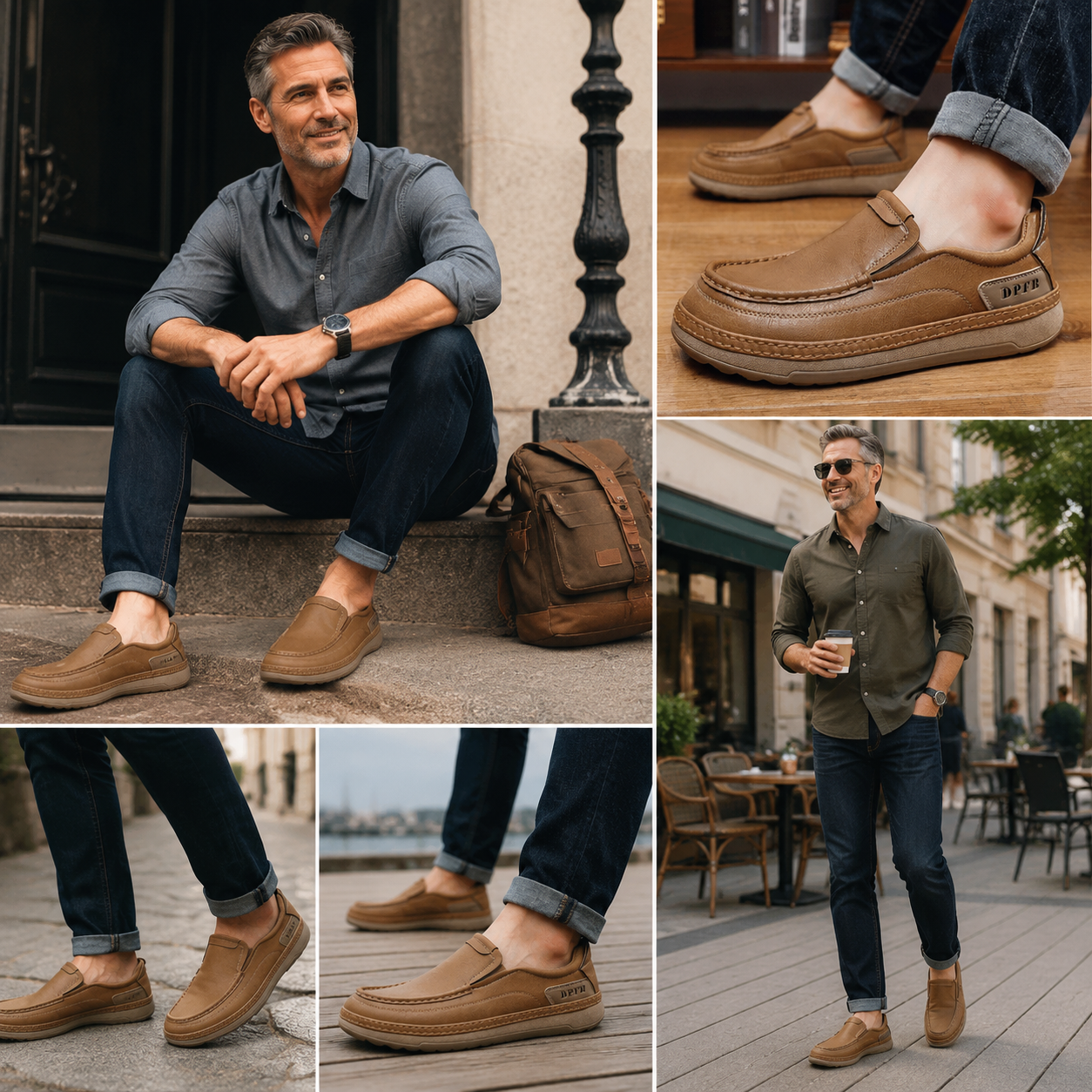 🔥 Zapatos ortopédicos australianos para hombre, hechos a mano 👞 Alivio inteligente del dolor, fáciles de poner y quitar ✅ Impermeables y antideslizantes - Amplia gama de tallas