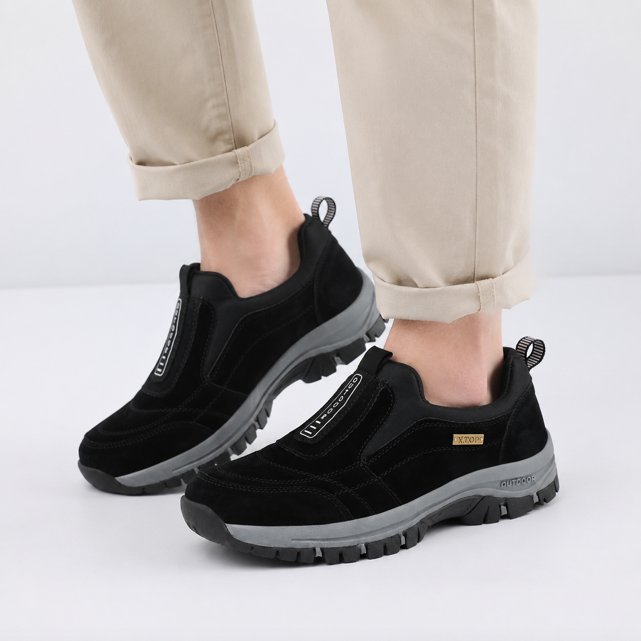 🔥 Zapatos ortopédicos de gamuza australiana para hombre, hechos a mano 👞 Alivio inteligente del dolor, fáciles de poner y quitar ✅ Impermeables y antideslizantes - Amplia gama de tallas disponibles