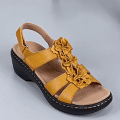 🎁 Oferta por tiempo limitado: 30% de descuento 🔴 Sandalias ajustables de tacón abierto con estampado floral 🦶 Elegantes e ideales para pies planos y para aliviar el dolor de talón ✅ Disponibles en varias tallas