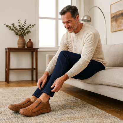 VIGOURR® – Zapatos de cuero genuino cosidos a mano, impermeables y antideslizantes que sostienen y corrigen naturalmente la postura del pie.