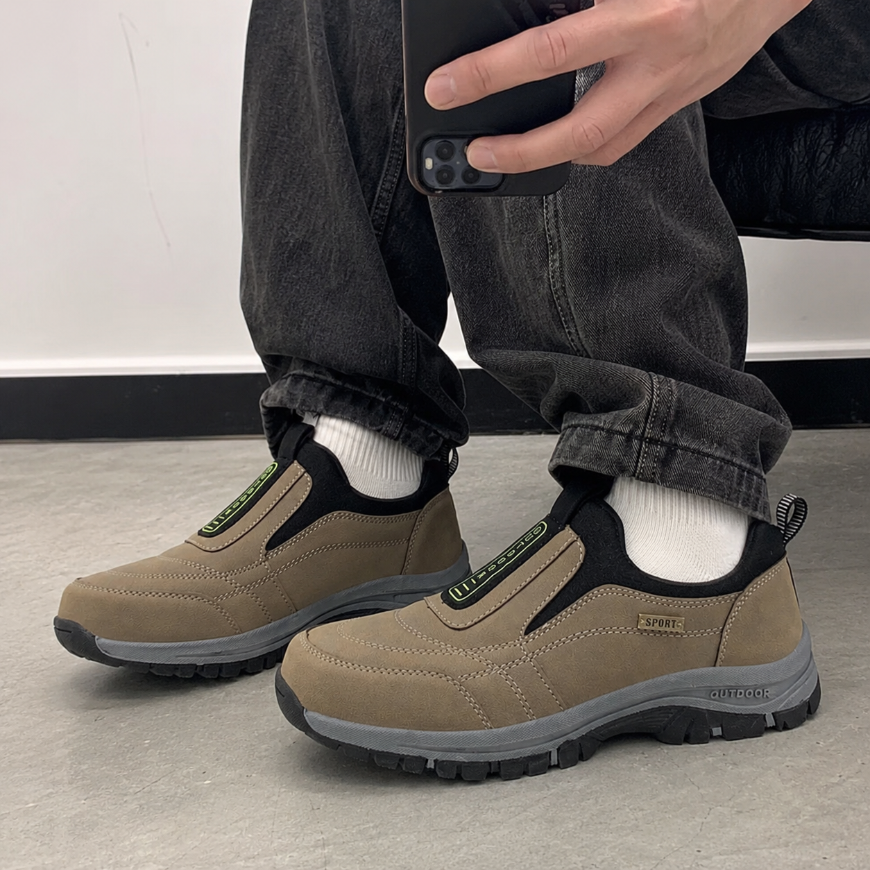⏰70% de descuento 🎁 Zapatos de caminar para hombre con soporte de arco cosidos a mano 👟 Impermeables y antideslizantes ✅ Tallas disponibles - Unisex