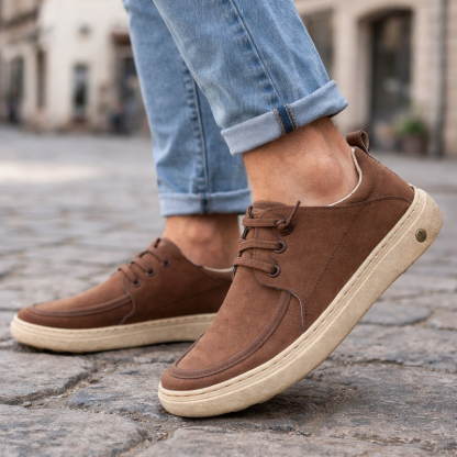 🔥 Zapatos de piel de becerro para hombre, hechos a mano en Australia 👞 Alivio inteligente del dolor, fáciles de poner y quitar ✅ Totalmente correctivos: impermeables y antideslizantes