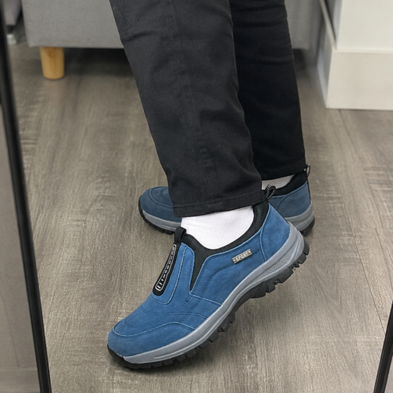 ⏰70% de descuento 🎁 Zapatos de caminar para hombre con soporte de arco cosidos a mano 👟 Impermeables y antideslizantes ✅ Tallas disponibles - Unisex