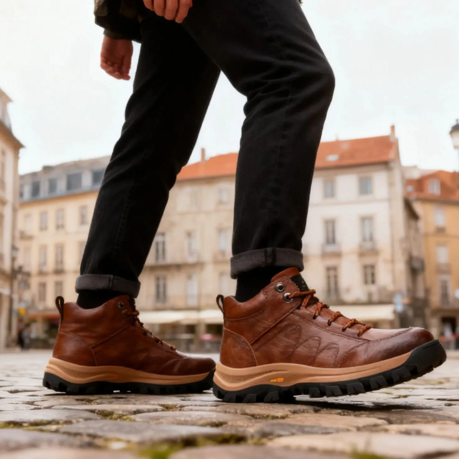 🐂 Zapatos de cuero italiano genuino cosidos a mano ✅ Alivio inteligente del dolor mediante IA, fácil de poner y quitar, impermeable y antideslizante