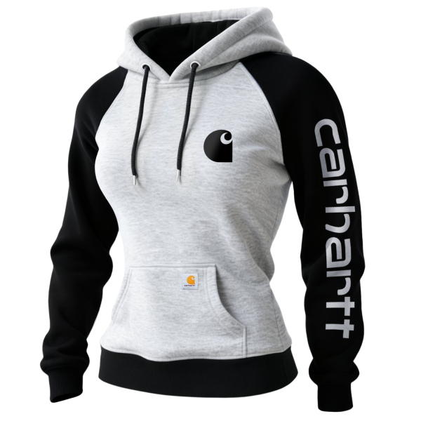 Retro Western Style Women's Raglan Sleeve Contrast Color Stitching 1 Hooded Sweatshirt