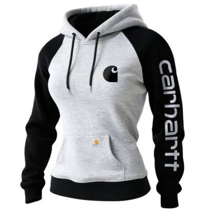 Retro Western Style Women's Raglan Sleeve Contrast Color Stitching 1 Hooded Sweatshirt