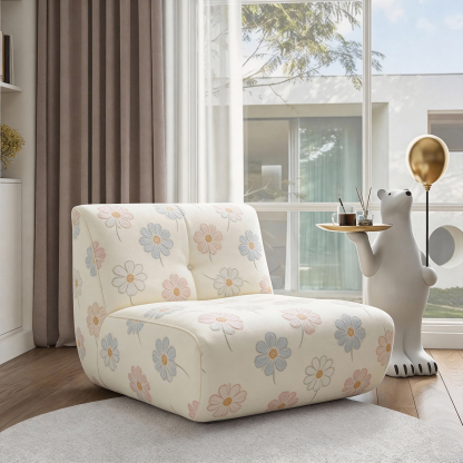 【Floral Sanctuary】 Italian High-End Design: Heavy Embroidery-Like Forest Floral Encircling Chair