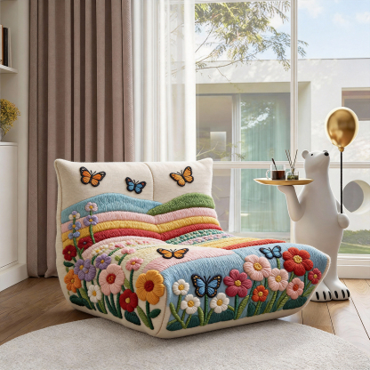 【Soul Sanctuary】 Italian-style armchair: Intricate Jacquard-feeling Lazy Person Art Sofa