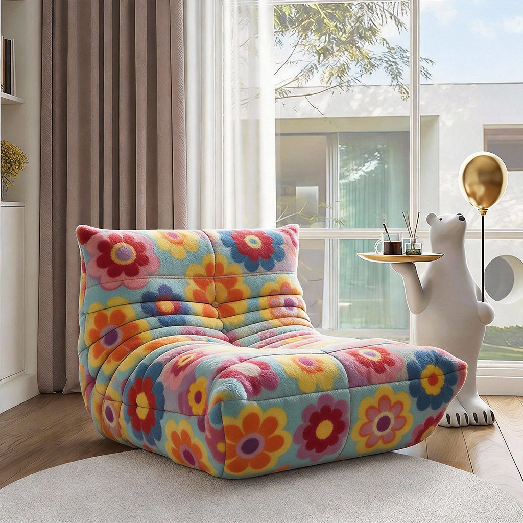 【Floral Sanctuary】 Italian High-End Design: Heavy Embroidery-Like Forest Floral Encircling Chair