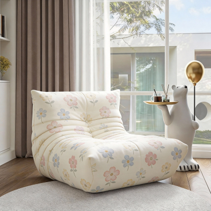 【Floral Sanctuary】 Italian High-End Design: Heavy Embroidery-Like Forest Floral Encircling Chair