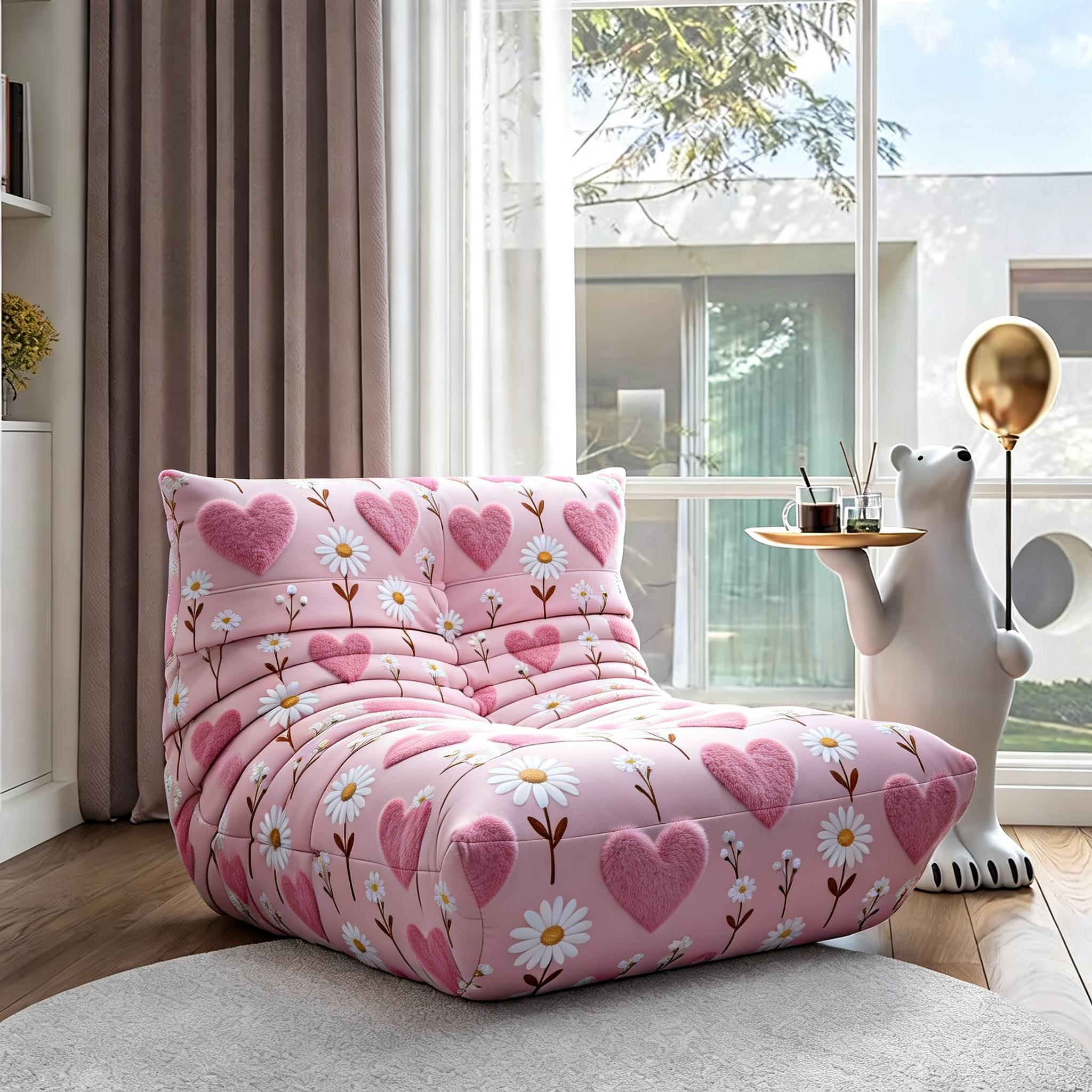 【Cloud Romance】 Viral Heartwarming Patterned Sofa: Lightweight and Comfortable Reclining Chair · Dreamy Home Atmosphere