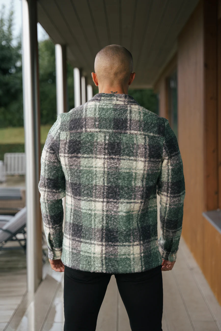 Casual Soft Brushed Flannel Grey Check Long Sleeve Shirt