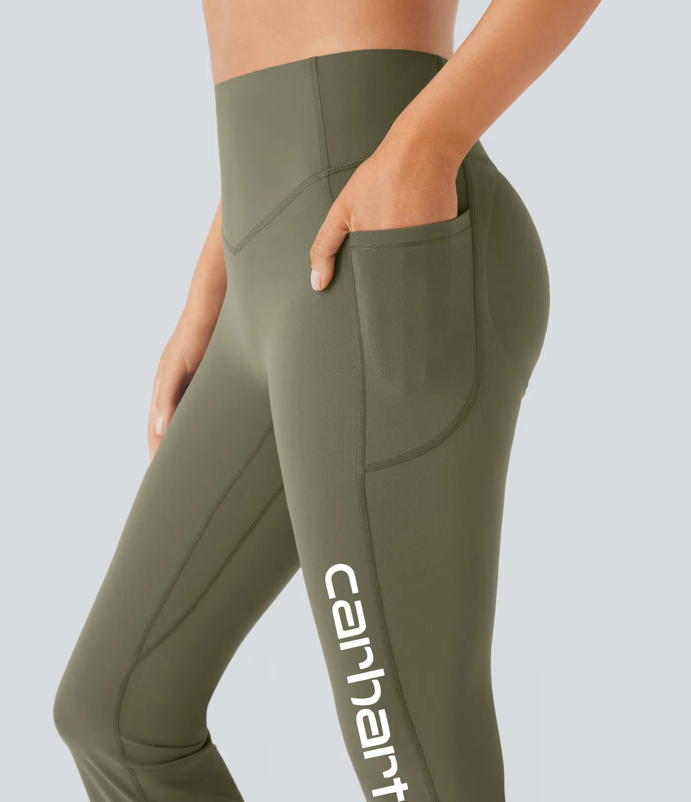 Casual yoga crossover high-waist with pocket flare pants