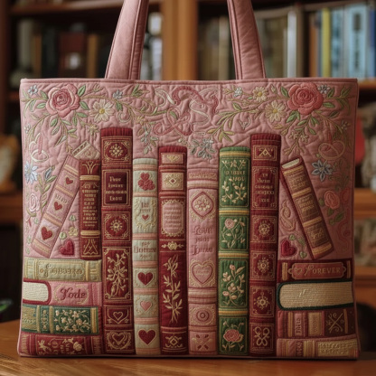 Academic Chic Embroidered Classic Poetry Anthology Quilted Tote Bag