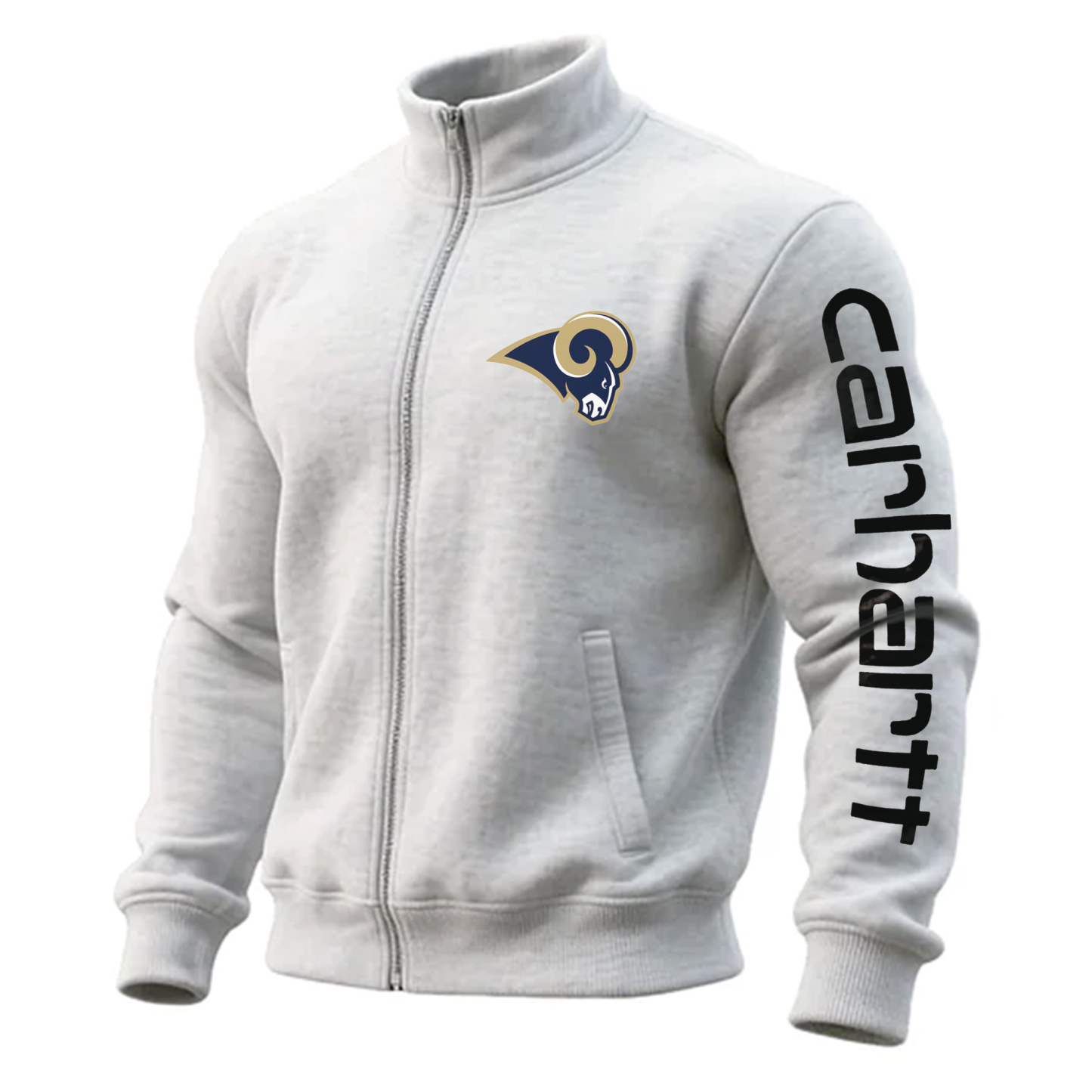 Los Angeles Rams Comfortable Full Zip Stand Collar Sweatshirt Cardigan Jacket
