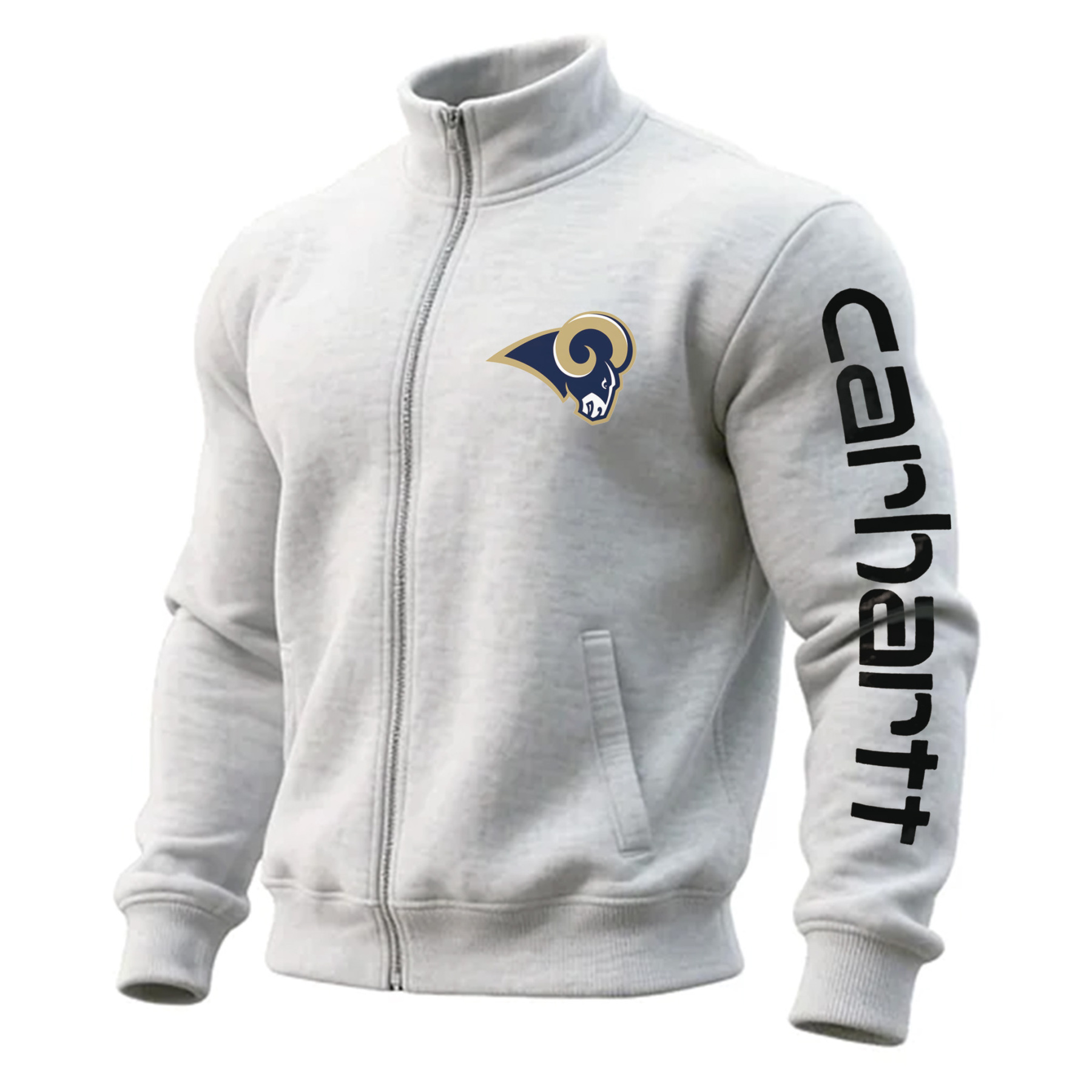 Los Angeles Rams Comfortable Full Zip Stand Collar Sweatshirt Cardigan Jacket