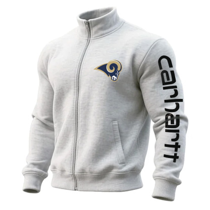 Los Angeles Rams Comfortable Full Zip Stand Collar Sweatshirt Cardigan Jacket