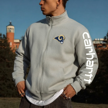 Los Angeles Rams Comfortable Full Zip Stand Collar Sweatshirt Cardigan Jacket