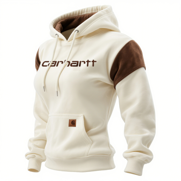 Women's Retro Western Style Contrast Panel Hooded Sweatshirt