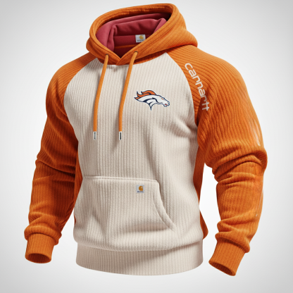 Carhartt ×Denver Broncos color matching fashion comfort hoodie