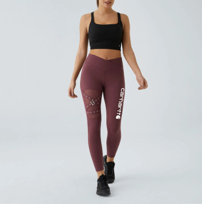 Fashion-forward cutout harness strap detail training leggings