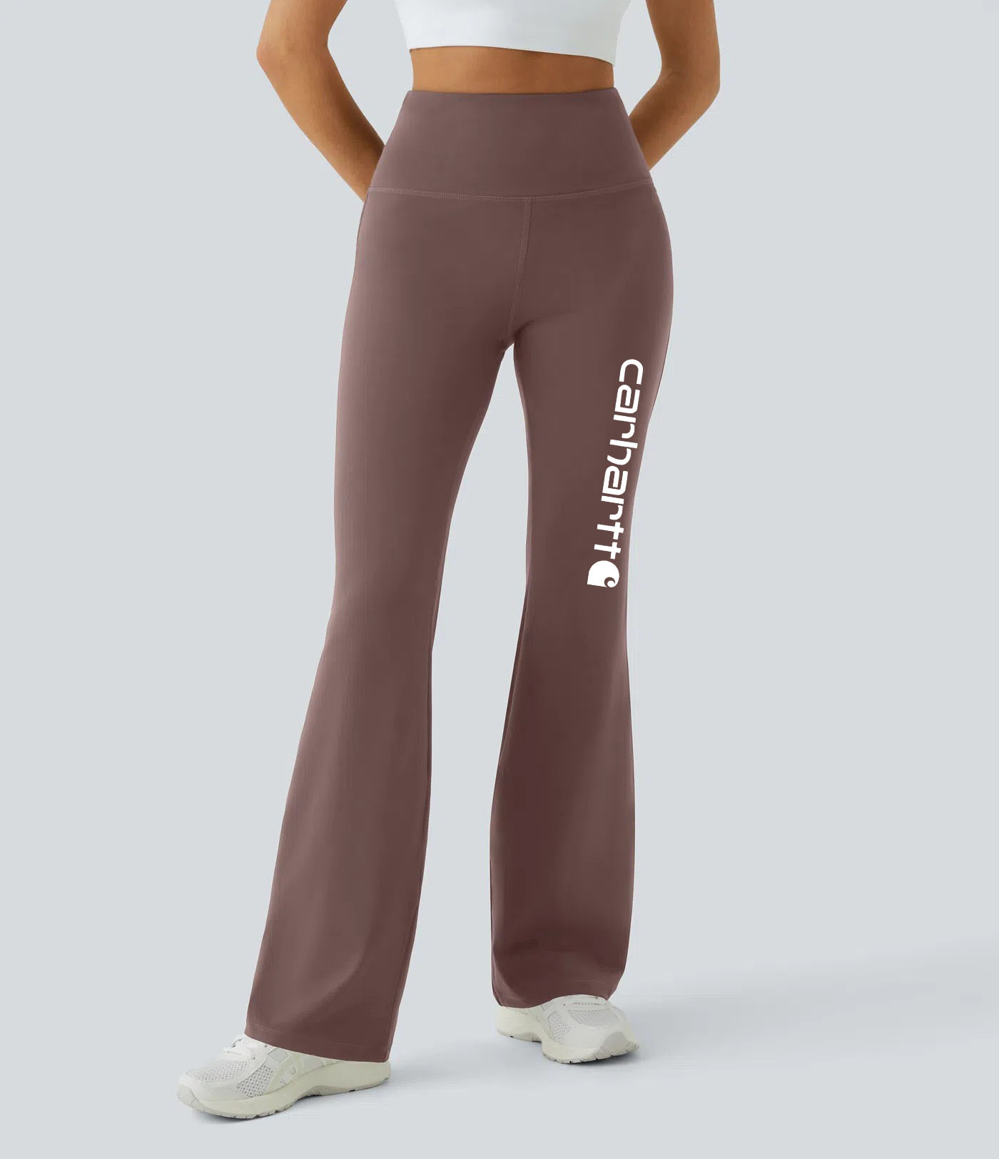 Cozy athleisure soft nude tone high-rise leggings